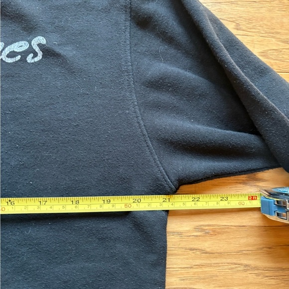 ROLLING STONES Lips Cropped Womens Sweatshirt Large Cut Away Crewneck Black - Picture 3 of 6